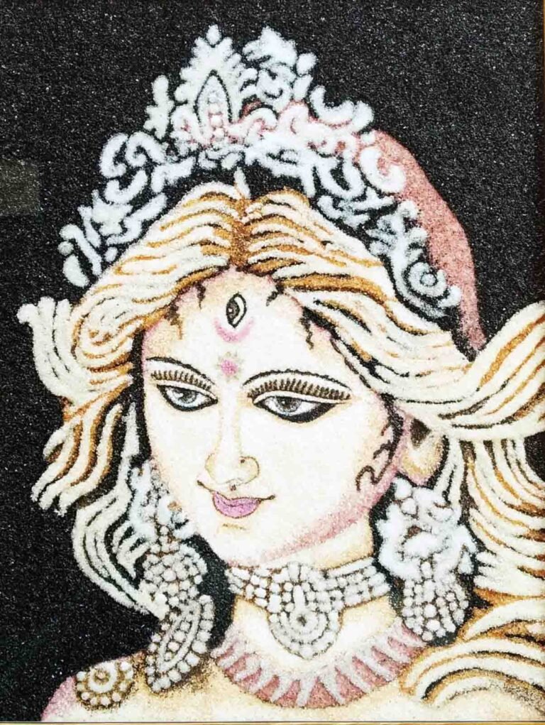 Artisan crafting a custom gem portrait with Sri Lankan gemstones