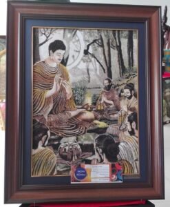 Handmade gemstone portrait of a couple – luxury wall art for Sri Lankan homes