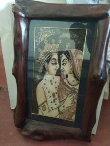 Gemstone portrait art of a happy couple in Sri Lanka